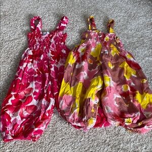 Floral Pink and Yellow Baby Rompers